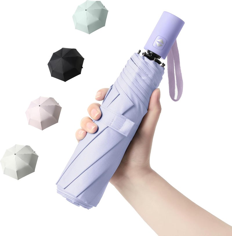 BAODINI Small UV Protection Travel Umbrella Compact for Rain and Sun UPF 50+ Windproof Portable 42 inch Umbrella for Women and Men - Image 1